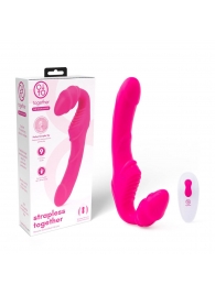 Розовый безремневой страпон на радиоуправлении Strapless Together - 22 см. - Together Toy - купить с доставкой в Химках