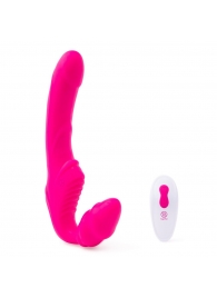Розовый безремневой страпон на радиоуправлении Strapless Together - 22 см. - Together Toy - купить с доставкой в Химках