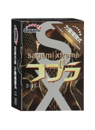 Суженные к основанию презервативы Sagami Xtreme COBRA - 3 шт. - Sagami - купить с доставкой в Химках