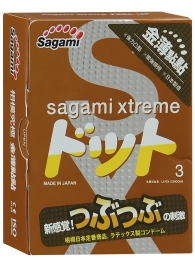Презервативы Sagami Xtreme FEEL UP с точечной текстурой и линиями прилегания - 3 шт. - Sagami - купить с доставкой в Химках