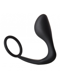 Черное эрекционное кольцо с анальной пробкой Anal Plug With Cockring - Dream Toys - в Химках купить с доставкой