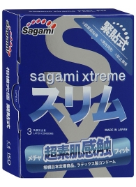 Розовые презервативы Sagami Xtreme FEEL FIT 3D - 3 шт. - Sagami - купить с доставкой в Химках