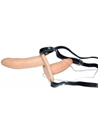 Телесный женский страпон с вагинальной пробкой Strap-On Duo - 15 см. - Orion - купить с доставкой в Химках