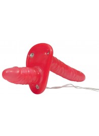 Красный женский страпон с вагинальной пробкой Bad Kitty - 18 см. - Orion - купить с доставкой в Химках