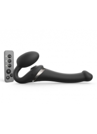 Черный безремневой страпон Multi Orgasm Size S с клиторальной стимуляцией - Strap-on-me - купить с доставкой в Химках