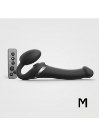 Черный безремневой страпон Multi Orgasm Size M с клиторальной стимуляцией - Strap-on-me - купить с доставкой в Химках