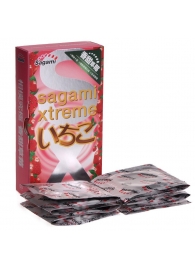 Презервативы Sagami Xtreme Strawberry c ароматом клубники - 10 шт. - Sagami - купить с доставкой в Химках