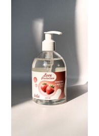 Лубрикант на водной снове Love Protection Strawberry с ароматом клубники - 300 мл. - Lola Games - купить с доставкой в Химках