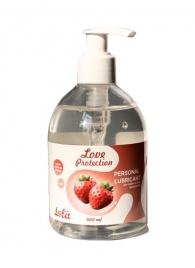 Лубрикант на водной снове Love Protection Strawberry с ароматом клубники - 300 мл. - Lola Games - купить с доставкой в Химках