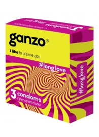 Презервативы с анестетиком для продления удовольствия Ganzo Long Love - 3 шт. - Ganzo - купить с доставкой в Химках
