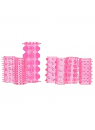Набор из 7 розовых насадок на пенис ONE-A-DAY PENIS SLEEVES PINK - Seven Creations - в Химках купить с доставкой