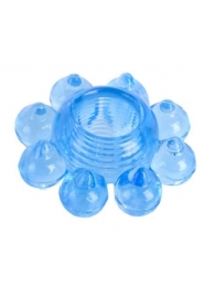 Голубая гелевая насадка-цветок - Toyfa Basic - в Химках купить с доставкой