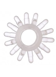 Прозрачное гелевое эрекционное кольцо с шипиками - Toyfa Basic - в Химках купить с доставкой