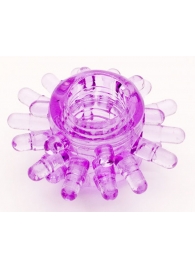 Фиолетовое гелевое эрекционное кольцо с шипиками - Toyfa Basic - в Химках купить с доставкой