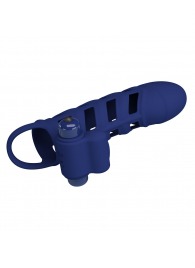 Синяя насадка на пенис Powerful Ring - 18,8 см. - Baile - в Химках купить с доставкой