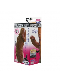 Коричневая насадка на пенис Wolftooth Sleeve - 13 см. - Baile - в Химках купить с доставкой