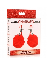 Красные зажимы на соски с помпонами Pom Pom - XR Brands - купить с доставкой в Химках