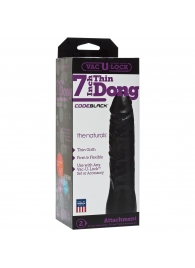 Насадка-фаллоимитатор для страпон-систем Vac-U-Lock CodeBlack 7 Inch Thin Dong - 18,3 см. - Doc Johnson - купить с доставкой в Химках