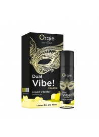 Съедобный жидкий вибратор Dual Vibe! со вкусом лимонного джина с тоником - 15 мл. - ORGIE - купить с доставкой в Химках