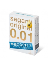 Увлажнённые презервативы Sagami Original 0.01 Extra Lub - 2 шт. - Sagami - купить с доставкой в Химках