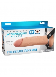 Полый страпон на ремнях 8’’ Hollow Silicone Strap-on - Pipedream - купить с доставкой в Химках
