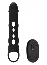 Черная насадка-удлинитель Vibrating Extender With Remote с вибрацией - Dream Toys - в Химках купить с доставкой