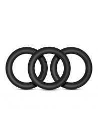 Набор из 3 черных эрекционных колец Black Small Penis Rings - Blush Novelties - в Химках купить с доставкой