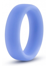 Голубое люминесцентное кольцо Silicone Glo Cock Ring - Blush Novelties - в Химках купить с доставкой