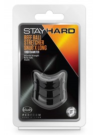 Черное эрекционное кольцо на мошонку Beef Ball Stretcher Snug X Long - Blush Novelties - в Химках купить с доставкой