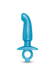 Голубая анальная пробка для массажа простаты Hither Silicone Prostate Plug - 14,3 см. - b-Vibe - в Химках купить с доставкой