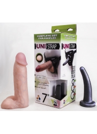 Страпон-унисекс с двумя насадками UNI strap 7  Harness - 19 и 16 см. - LOVETOY (А-Полимер) - купить с доставкой в Химках