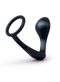 Черное эрекционное кольцо со стимулятором простаты Ringer Cock Ring   Plug - b-Vibe - в Химках купить с доставкой