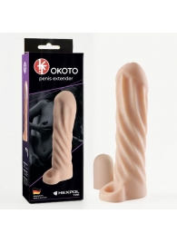 Телесная насадка-удлинитель Okoto со спиралевидным рельефом - 16 см. - Sitabella - в Химках купить с доставкой