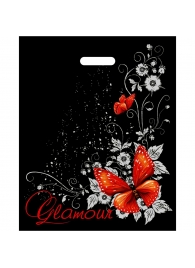 Черный пакет Glamour с вырубной ручкой (38х47 см) - Сима-Ленд - купить с доставкой в Химках