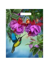 Пакет с принтом в виде колибри в цветах с вырубной ручкой (31х40 см) - Сима-Ленд - купить с доставкой в Химках