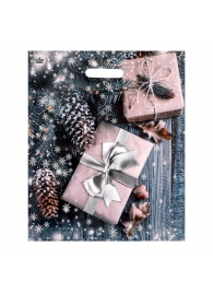 Новогодний пакет с принтом в виде подарков и вырубной ручкой (45х38 см) - Сима-Ленд - купить с доставкой в Химках