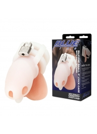 Белая клетка для пениса Silicone Small 2 in Cock Cage With Ball Divider - BlueLine - купить с доставкой в Химках