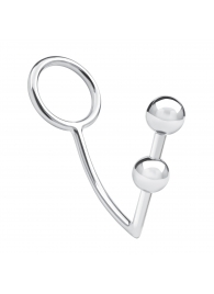 Кольцо на пенис с анальным стимулятором Two Bead Stainless Steel Anal Hook   Cock Ring - BlueLine - в Химках купить с доставкой
