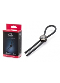 Тёмно-серое эрекционное кольцо с зажимом Again and Again Adjustable Cock Ring - Fifty Shades of Grey - в Химках купить с доставкой