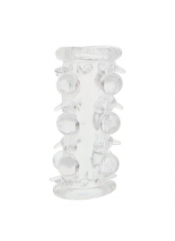 Прозрачная насадка на пенис с шипами и бугорками JELLY JOY LUST CLUSTER CLEAR - Dream Toys - в Химках купить с доставкой