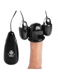 Черная стимулирующая насадка для головки полового члена Multi Speed Vibrating Penis Head Teaser - XR Brands - в Химках купить с доставкой