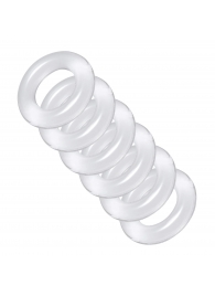 Комплект из 6 прозрачных эрекционных колец Ring Master Custom Ball Stretcher Kit - XR Brands - в Химках купить с доставкой