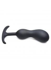 Черный массажер простаты с утяжелителями Premium Silicone Weighted Prostate Plug Large - 18,8 см. - XR Brands - в Химках купить с доставкой