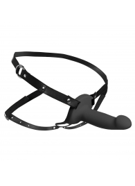 Черный полый страпон с вибрацией 2’’ Erection 28X Smooth Vibrating Silicone Penis Sheath - XR Brands - купить с доставкой в Химках