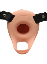 Телесный полый страпон 2  Erection 28X Smooth Vibrating Silicone Penis Sheath - 16 см. - XR Brands - купить с доставкой в Химках