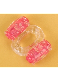 Прозрачное виброкольцо с двумя вибропульками - Toyfa Basic - в Химках купить с доставкой