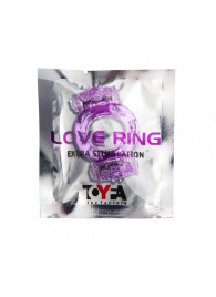 Фиолетовое виброкольцо с двумя вибропульками - Toyfa Basic - в Химках купить с доставкой