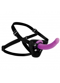 Лиловый поясной страпон Navigator Silicone G-Spot Dildo with Harness - 17,8 см. - XR Brands - купить с доставкой в Химках