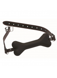 Черный кляп в форме косточки Hound Adjustable Dog Bone Gag - XR Brands - купить с доставкой в Химках