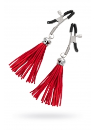 Зажимы на соски «Прищепки» с красными кисточками из замши - Pecado - купить с доставкой в Химках